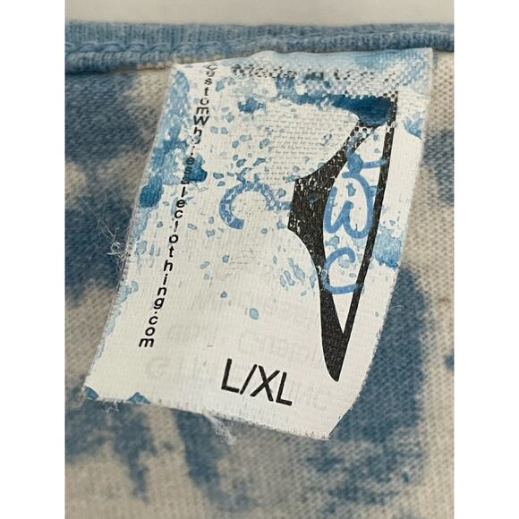 Handmade Scroll Blue Cross Dyed silk-screen Tunic L/XL - Picture 6 of 8